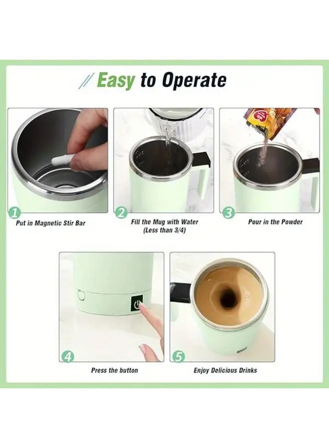 كوب تقليب كهربائي أوتوماتيكي أبيض بشاشة عرض درجة الحرارة وشاحن USB - Image 3