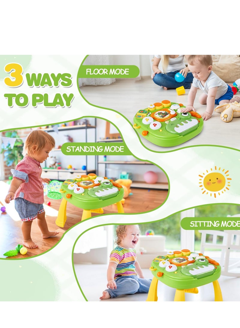 أديلي طاولة أطفال موسيقية تعليمية على شكل ديناصور - هدية للأولاد والبنات من سنة إلى 3 سنوات - Image 4