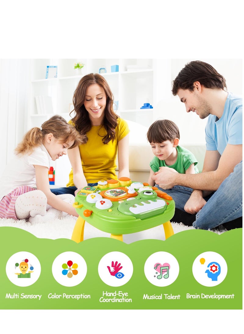أديلي طاولة أطفال موسيقية تعليمية على شكل ديناصور - هدية للأولاد والبنات من سنة إلى 3 سنوات - Image 5