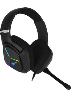 lecoo Lenovo HT406 3.5mm Jack+ USB On-Ear RGB LED Illuminated Wired Gaming Headset Black  - Image 1