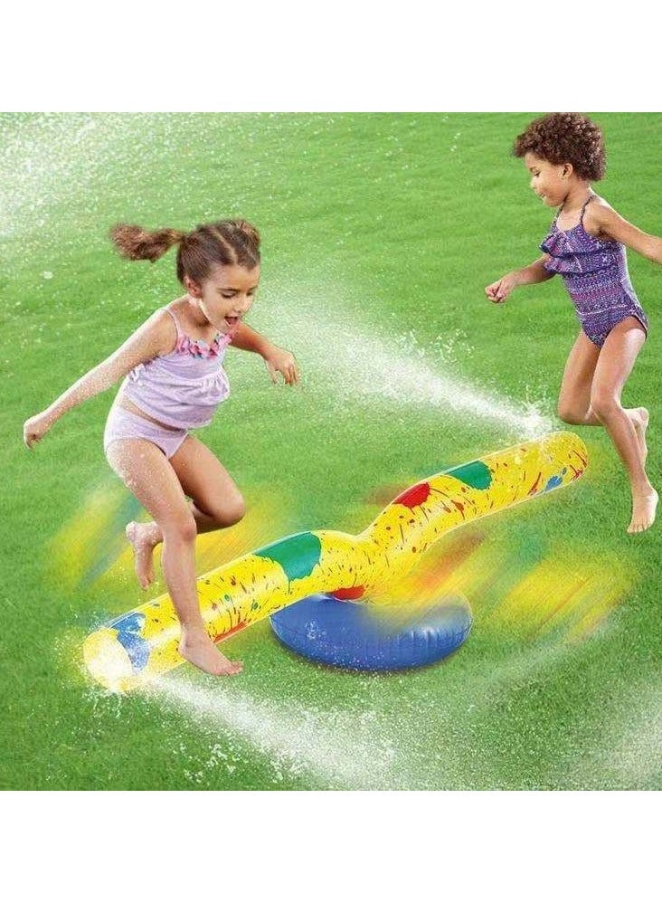 Water Sprinkler for Kids with Rotating Spray Nozzles Attaches to Garden Hose Fun Summer Outside Toys for Toddlers 4-5-7 + Lawn Backyard Games for Kids 4-8-12 Family Outdoor Play Equipment  - Image 1