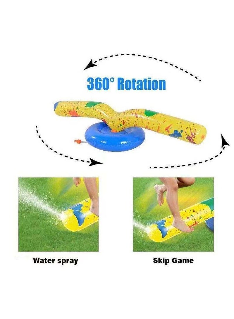 Water Sprinkler for Kids with Rotating Spray Nozzles Attaches to Garden Hose Fun Summer Outside Toys for Toddlers 4-5-7 + Lawn Backyard Games for Kids 4-8-12 Family Outdoor Play Equipment  - Image 2