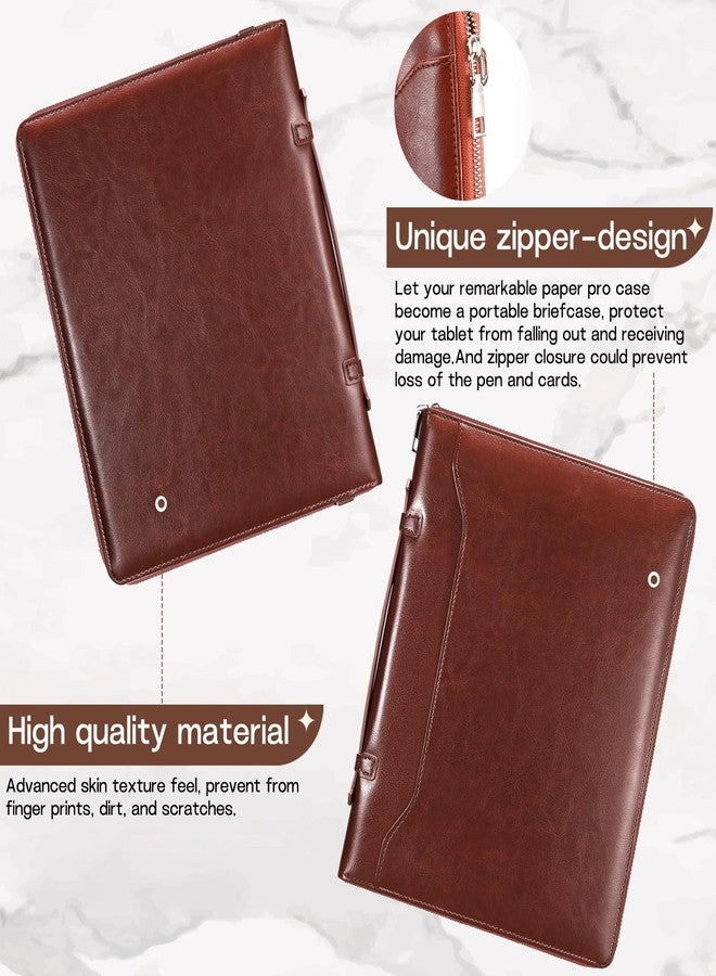 E NET-CASE Case for Remarkable Paper Pro Tablet 11.8 inch (2024 Released) - Business Handheld Design Upgraded PU Leather Cover for Remarkable Paper Pro Digital Paper with Zipper & Pen Holder (Brown) - Image 5