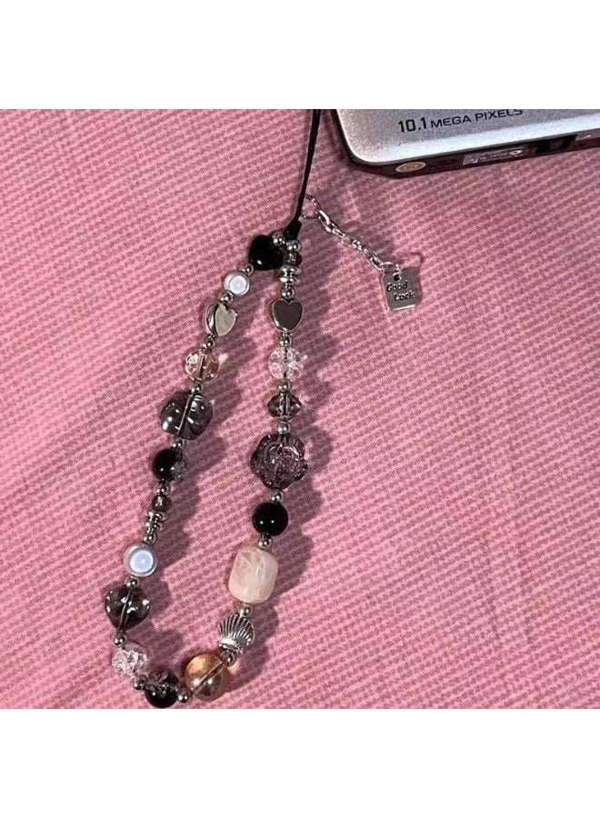 NIBEMINENT Phone Charm/ Chain Strap for Women Girls, Camellia Cell Phone Case Lanyard Wrist Strap