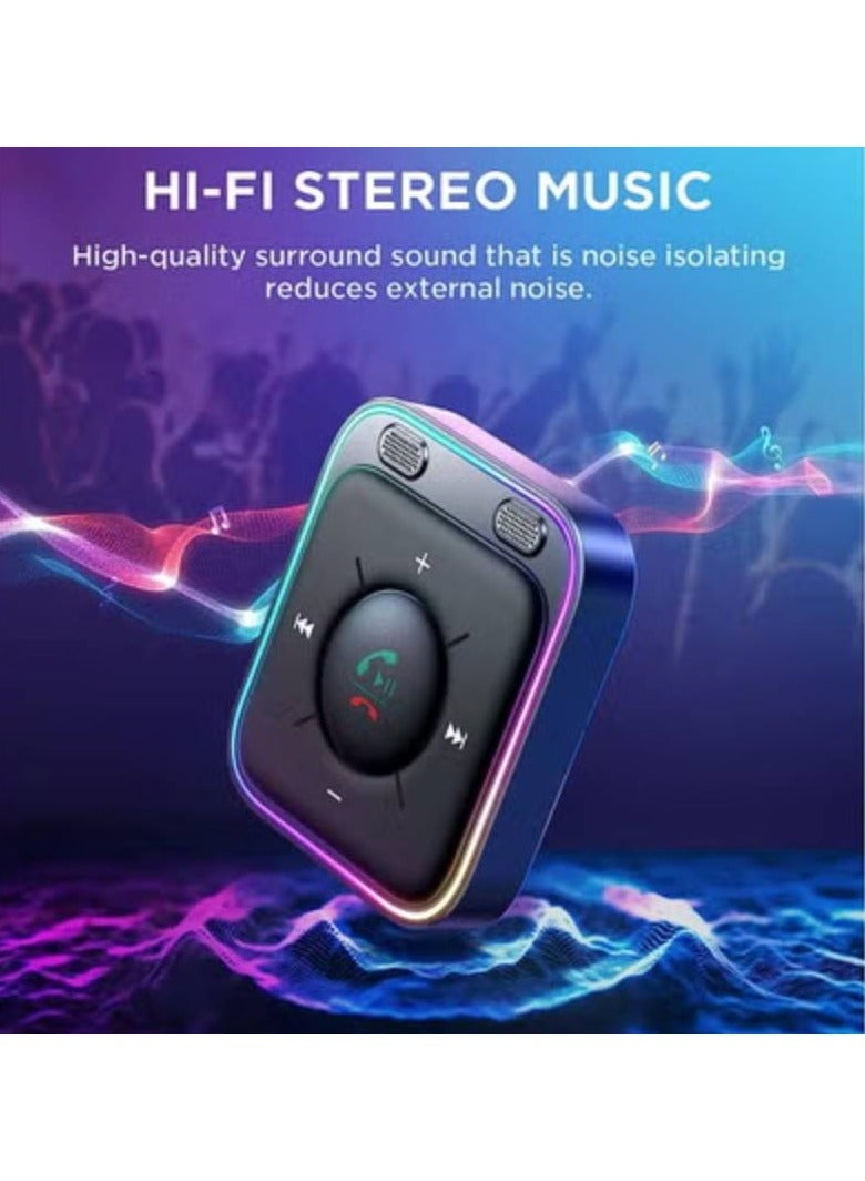 Car Bluetooth Aux Adapter with Dual Mics and Noise Cancellation, Bluetooth Aux Adapter Car Plug and Play, USB Aux Bluetooth 5.3 Receiver for Car Stereo Music Streaming and Hands-free Calls - Image 2