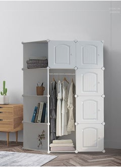 XiuWoo 8-Cube Storage Cabinet Closet Portable Wardrobe Combination Armoire With Shelf For Home Space Saving  - Image 3