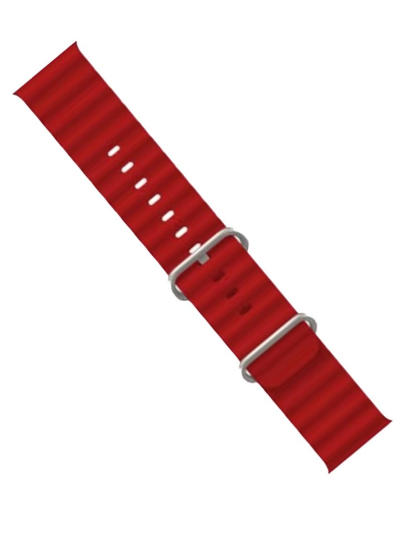 Generic Silicone Strap for X8 Ultra Smart Watch, 42-49mm - Red  - Image 1