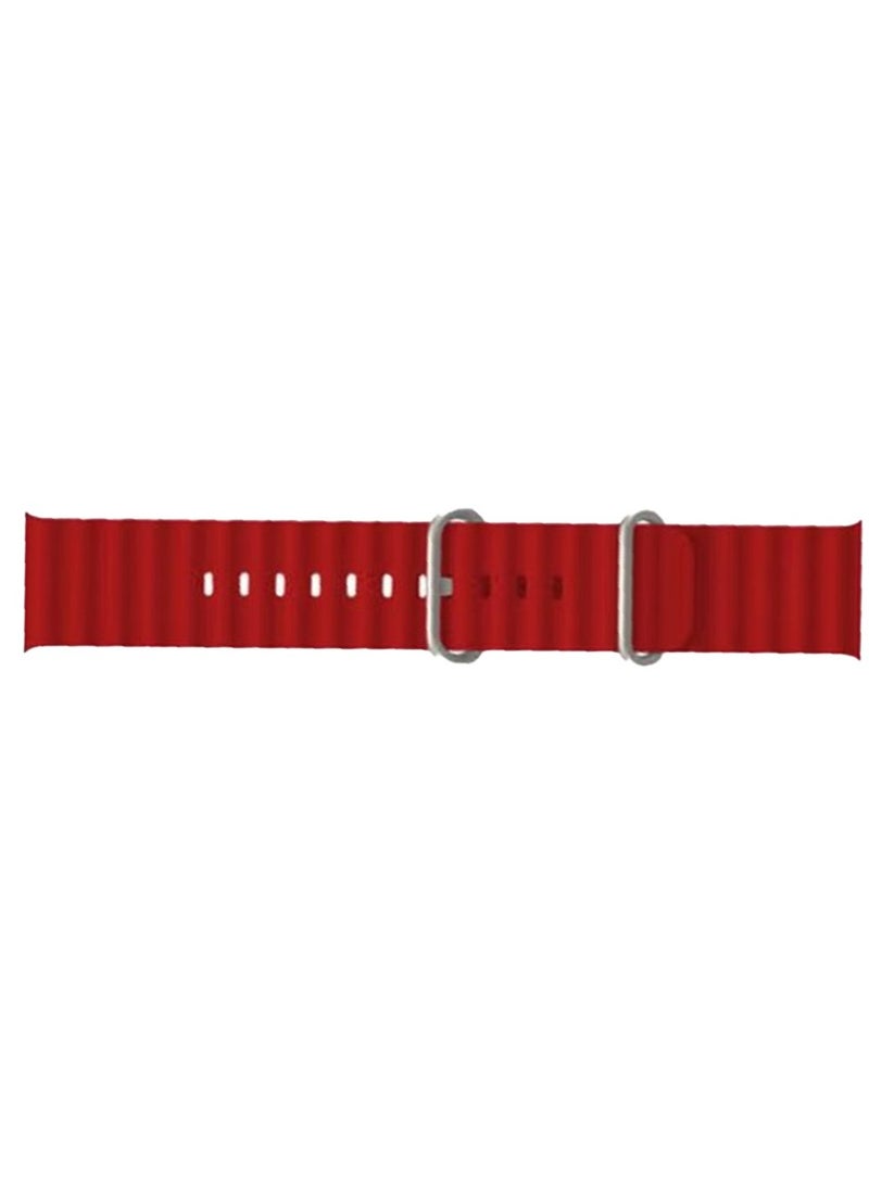Generic Silicone Strap for X8 Ultra Smart Watch, 42-49mm - Red  - Image 3