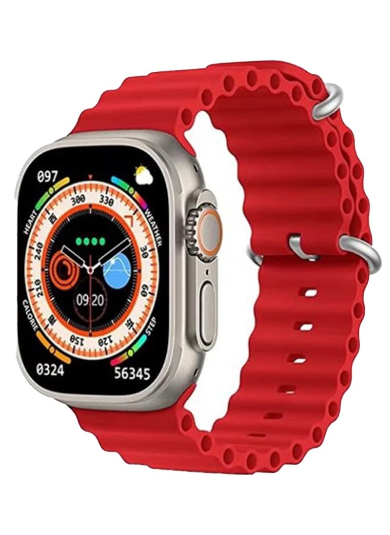 Generic Silicone Strap for X8 Ultra Smart Watch, 42-49mm - Red  - Image 2