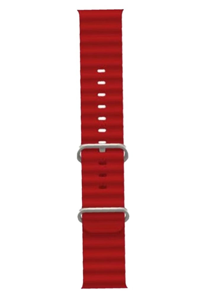 Generic Silicone Strap for X8 Ultra Smart Watch, 42-49mm - Red  - Image 4