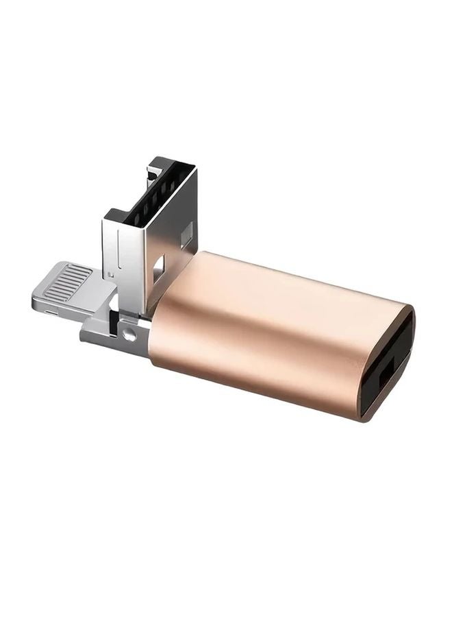 Golden 5 In 1 Variable Port Adapter Multi Device Compatible USB C Micro Lightning Charging Data Transfer Compact Design - Image 1