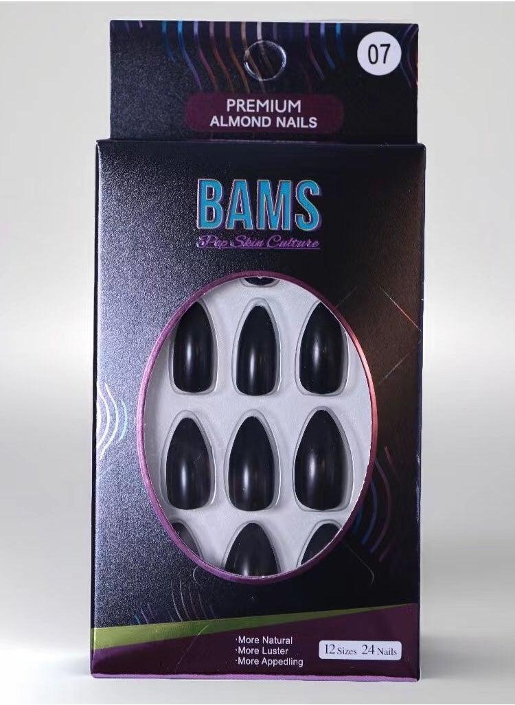 BAMS Pop Skin Culture BAMS Premium Almond Fake Nails in Mirage Shades, 12 Sizes & Easy Press-On  - Image 1