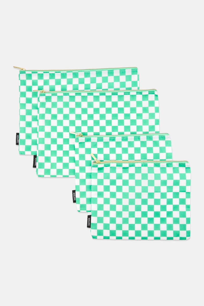 Kensie 4 Pieces Travel Beauty Pouches Bag Set, Multicolor - Image 1