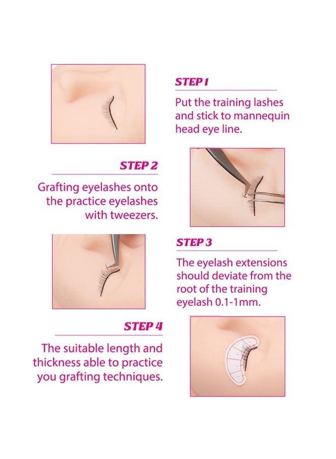 FADLASH رموش تدريب لتمديد الرموش FADLASH 25 زوج لاصقة ذاتياً رموش شريطية لتمديد الرموش لرأس دمية الرموش مستلزمات تمديد الرموش - Image 3