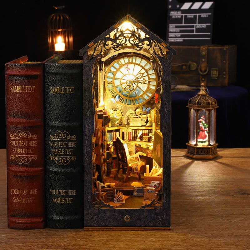 Jiate diy hut detective famous club 3d three-dimensional assembly book house miniature model building toy birthday gift(SL07-Detective Agency-English version) - Image 5