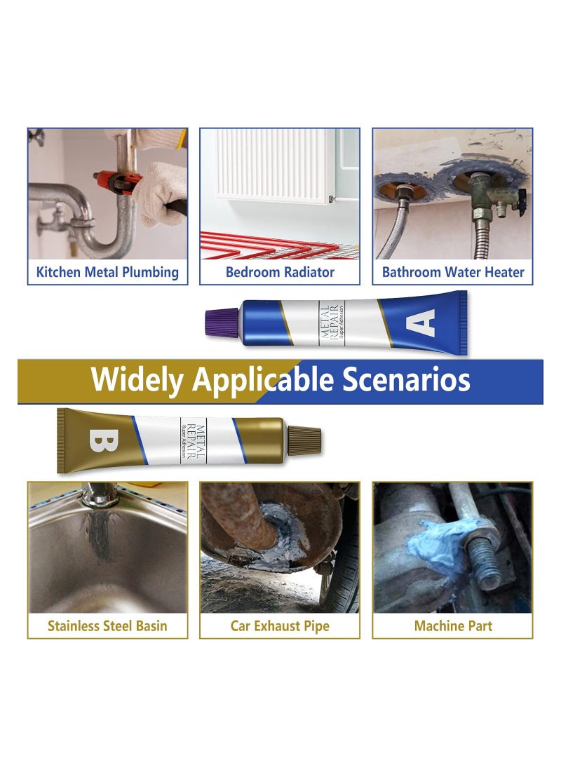 SYOSI AB Casting Repair Glue, High Temperature Resistant Liquid Metal Welding Filler, Metal Repair Glue for Metal Casting Defect (100g) - Image 4