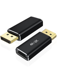 2 Pcs DisplayPort to HDMI Adapters, Uni-Directional DP PC to HDMI Monitor Converter Compatible with HDTV, Projector, Laptop, Desktop & DisplayPort Devices, 4K 30Hz, 2K 60Hz, 1080p 120Hz (Black)