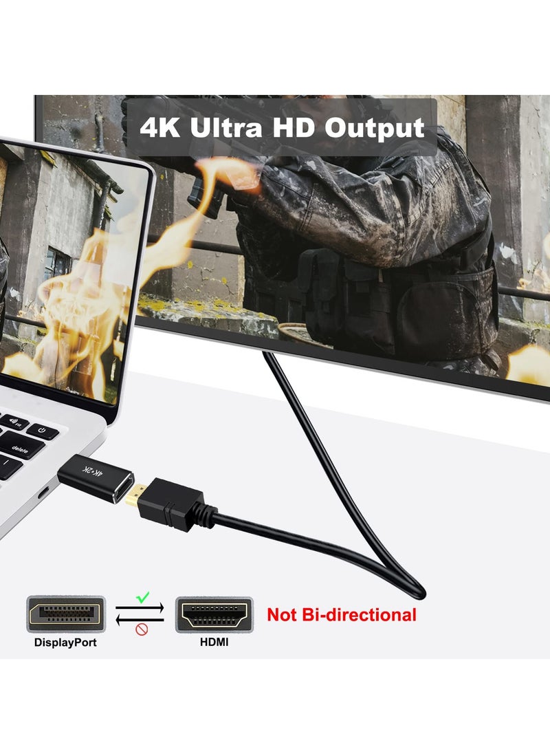 Generic - 2 Pcs DisplayPort to HDMI Adapters, Uni-Directional DP PC to HDMI Monitor Converter Compatible with HDTV, Projector, Laptop, Desktop & DisplayPort Devices, 4K 30Hz, 2K 60Hz, 1080p 120Hz (Black) - Image 1