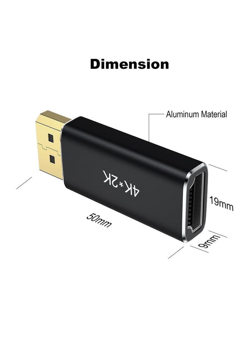 Generic - 2 Pcs DisplayPort to HDMI Adapters, Uni-Directional DP PC to HDMI Monitor Converter Compatible with HDTV, Projector, Laptop, Desktop & DisplayPort Devices, 4K 30Hz, 2K 60Hz, 1080p 120Hz (Black) - Image 1