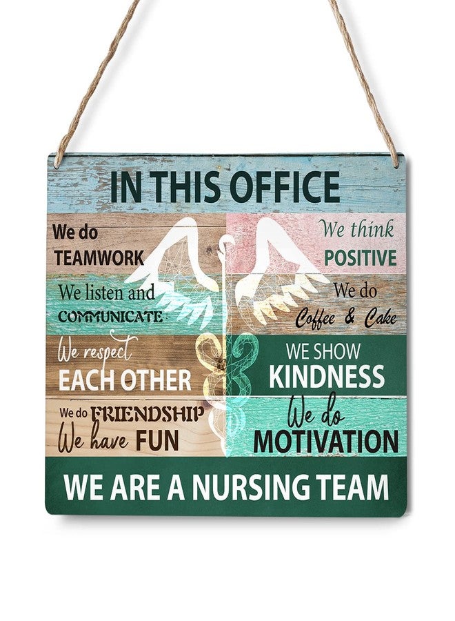 GUDIAO Rustic Nurse Office Signs Wall Decor in This Office We are a Nursing Team Quote Wood Plaque Wooden Hanging Sign Decoration for Home Clinic Door 8 x 10 - Image 1