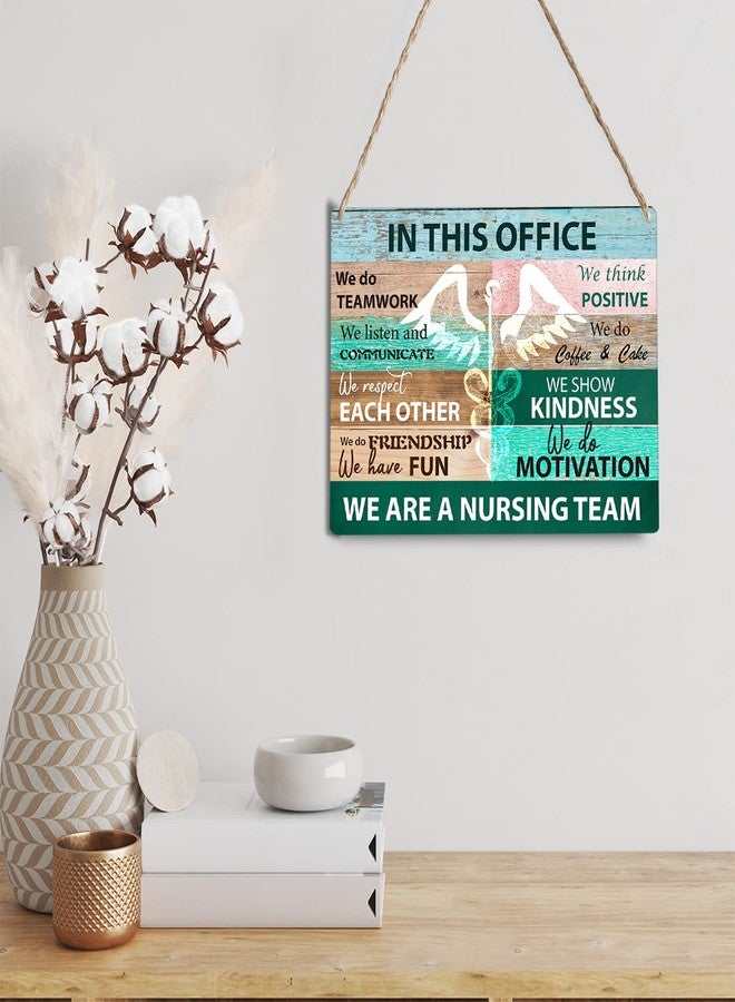 GUDIAO Rustic Nurse Office Signs Wall Decor in This Office We are a Nursing Team Quote Wood Plaque Wooden Hanging Sign Decoration for Home Clinic Door 8 x 10 - Image 5