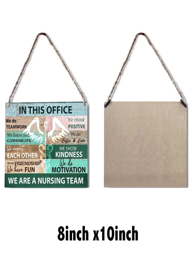 GUDIAO Rustic Nurse Office Signs Wall Decor in This Office We are a Nursing Team Quote Wood Plaque Wooden Hanging Sign Decoration for Home Clinic Door 8 x 10 - Image 2