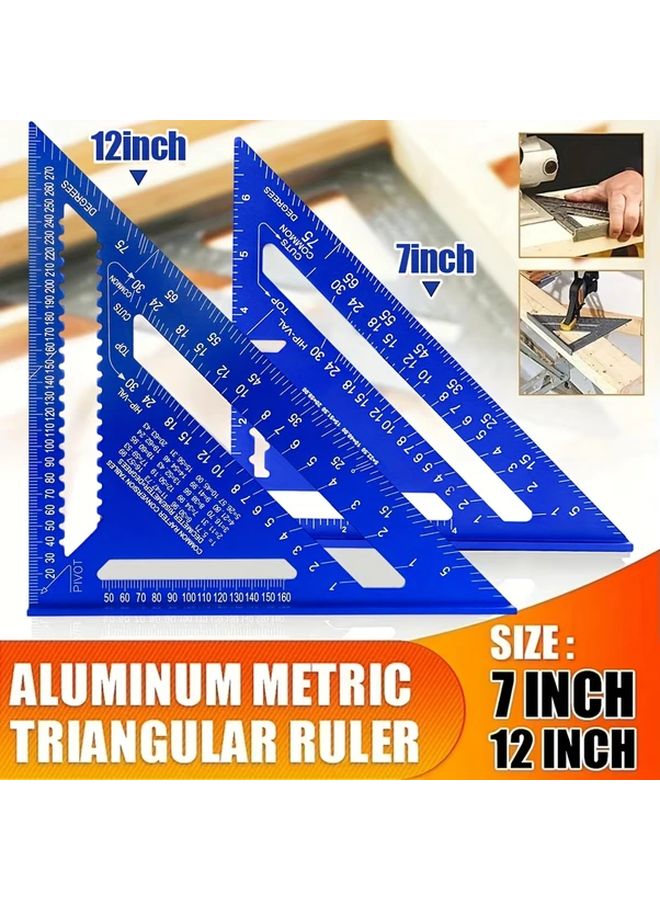 Thickened Aluminum Alloy Multi Function Triangle Ruler 12 Inches Professional Carpenter Square - Image 1