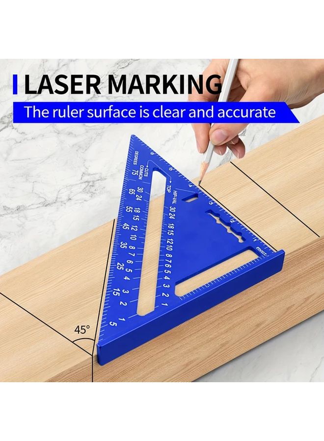 Thickened Aluminum Alloy Multi Function Triangle Ruler 12 Inches Professional Carpenter Square - Image 3