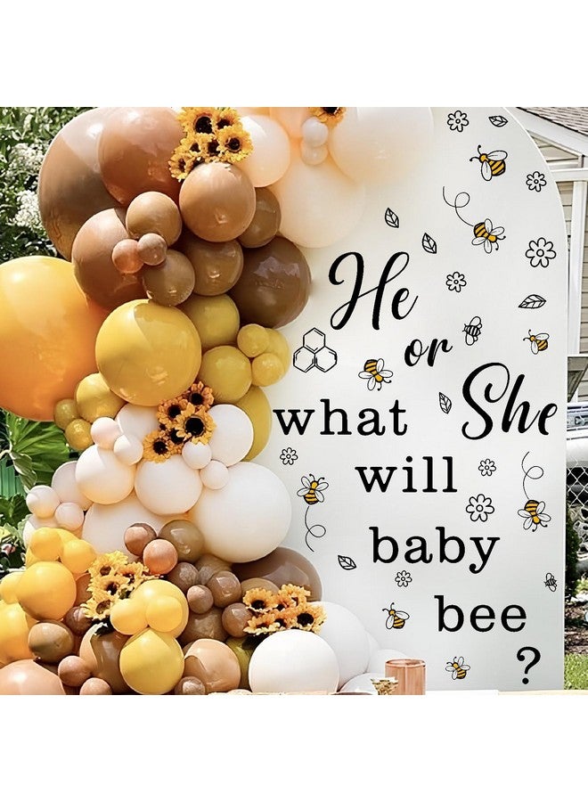 THEYGE He Or She Party Decal Sign Honey Bee Baby Shower Backdrop Decals Boy Girl Balloon Arch Decal Baby Shower Party Decoration Gender Reveal Party Supplies Welcome Baby Sign Decor Party Stickers - Image 1