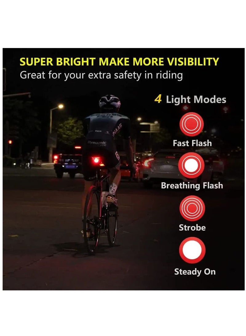 Loquat Smart Bike Tail Light: Auto On/Off Rear Bicycle Flashlight Ultra Bright Back Brake Light High Lumen Daytime Strobe USB Rechargeable Safety Red Led Taillight Waterproof Road Cycling Lights - Image 4