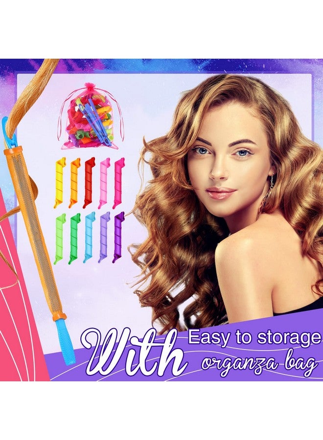 Yilloog Heatless Spiral Curlers, 40 Pieces Hair Curlers Kit, Heatless Curls Tools With 2 Hooks And 1 Storage Bag, For Women Long Medium Short Hair, Classic Style (11.8 Inch, Spiral) - Image 5