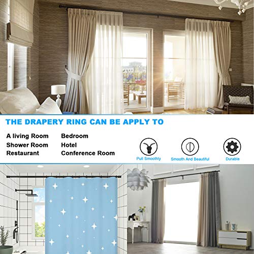 Awtok 40 PCS Black Curtain Rings, Curtains Ring with Eyelet Apply for Up to 1 1/4-inch Curtain Rod (1.5 Inch Drapery Rings) - Image 3