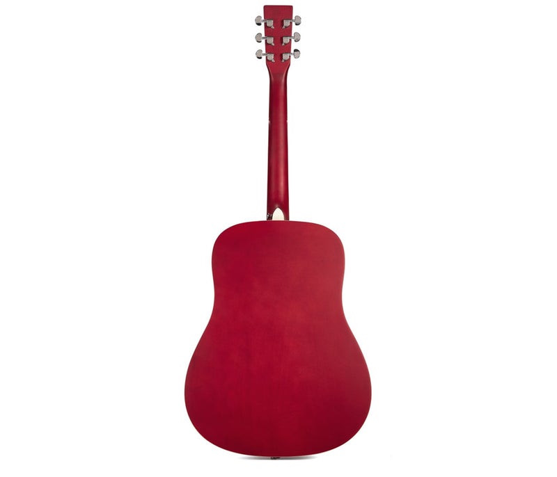 SX Guitar SD103KRDS Dreadnought Acoustic Guitar Kit - Red - Image 2