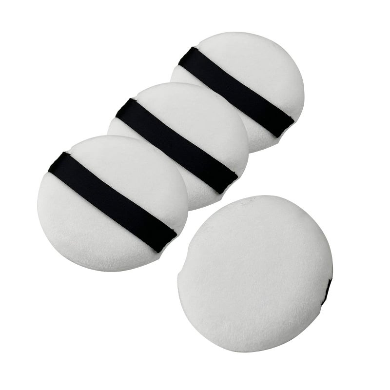 DELAYNOMORE77 4PCS Powder Puff 2.16 inch Powder Makeup Puffs Pads Makeup with Ribbon Face Powder Puffs for Loose and Foundation Replacement (4PCS Normal Size 2.16 Inch) - Image 1