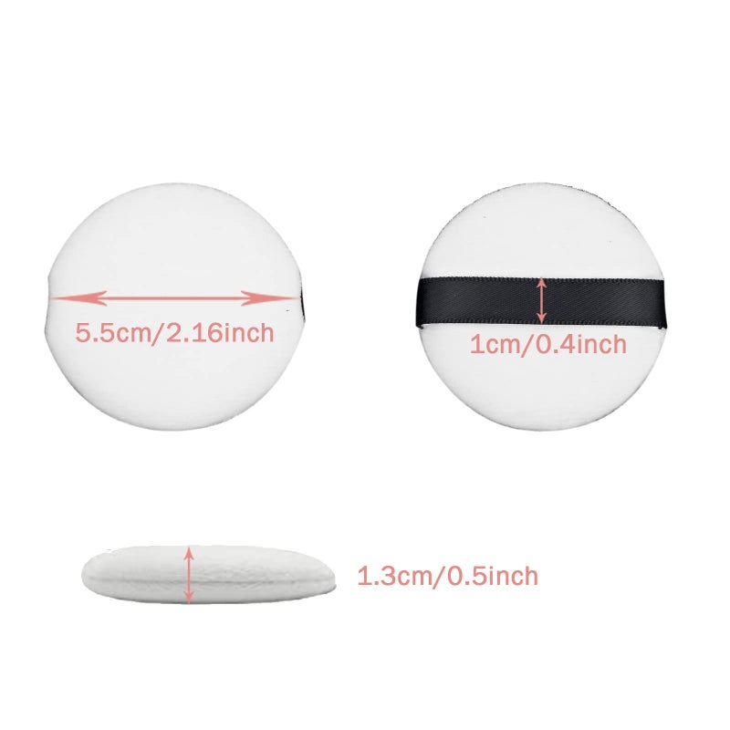 DELAYNOMORE77 4PCS Powder Puff 2.16 inch Powder Makeup Puffs Pads Makeup with Ribbon Face Powder Puffs for Loose and Foundation Replacement (4PCS Normal Size 2.16 Inch) - Image 3