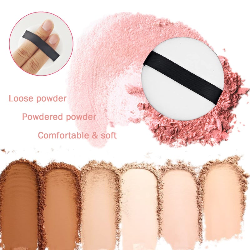DELAYNOMORE77 4PCS Powder Puff 2.16 inch Powder Makeup Puffs Pads Makeup with Ribbon Face Powder Puffs for Loose and Foundation Replacement (4PCS Normal Size 2.16 Inch) - Image 4
