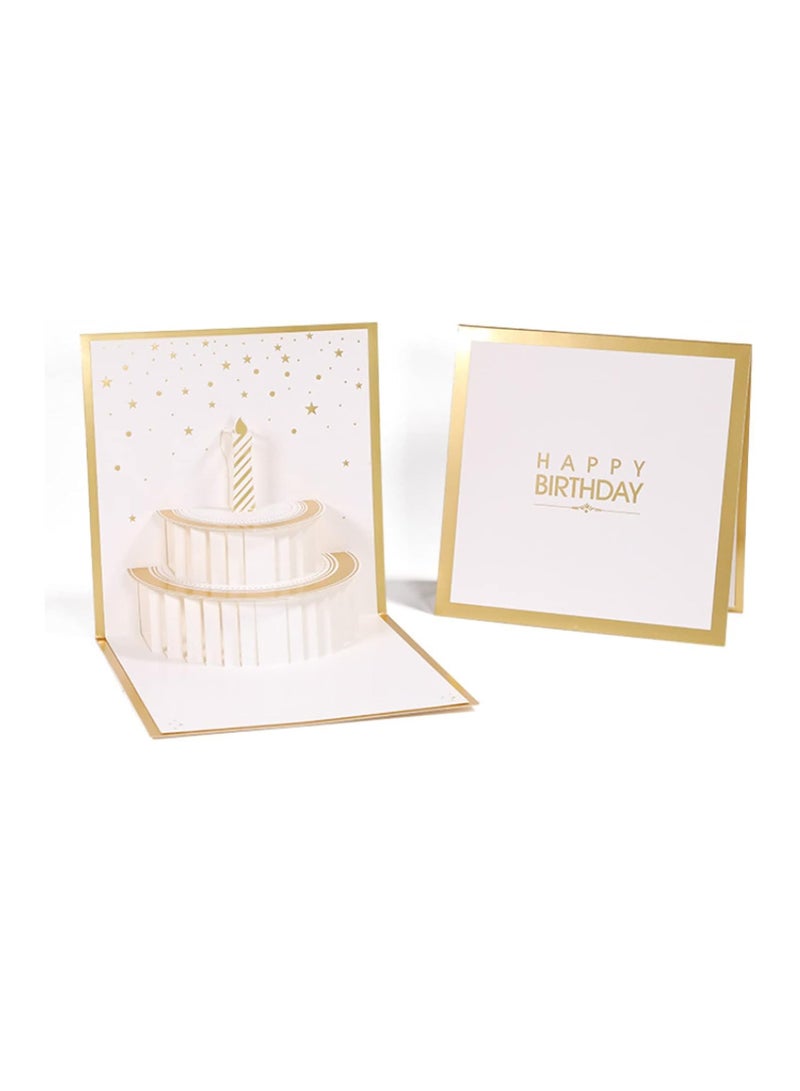 3D Popup Card with Envelopes, Greeting Paper Cards for Men, Women, Boys, Girls and Kids (Golden) - Image 1
