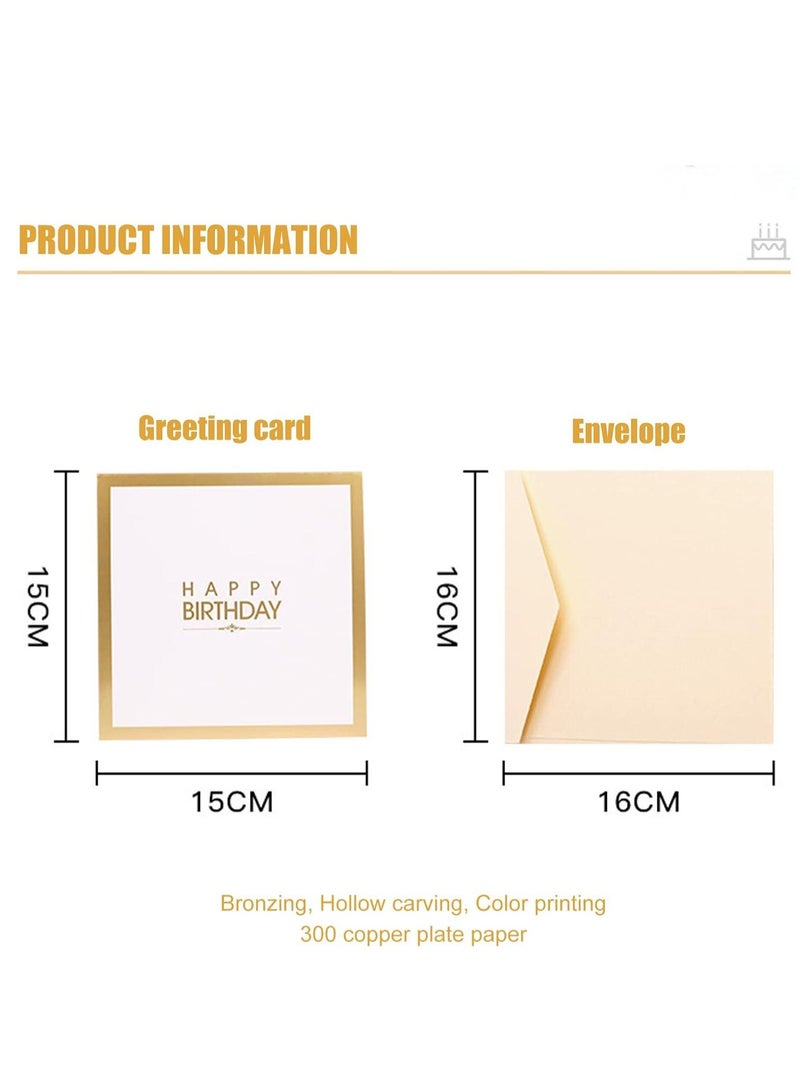 3D Popup Card with Envelopes, Greeting Paper Cards for Men, Women, Boys, Girls and Kids (Golden) - Image 5