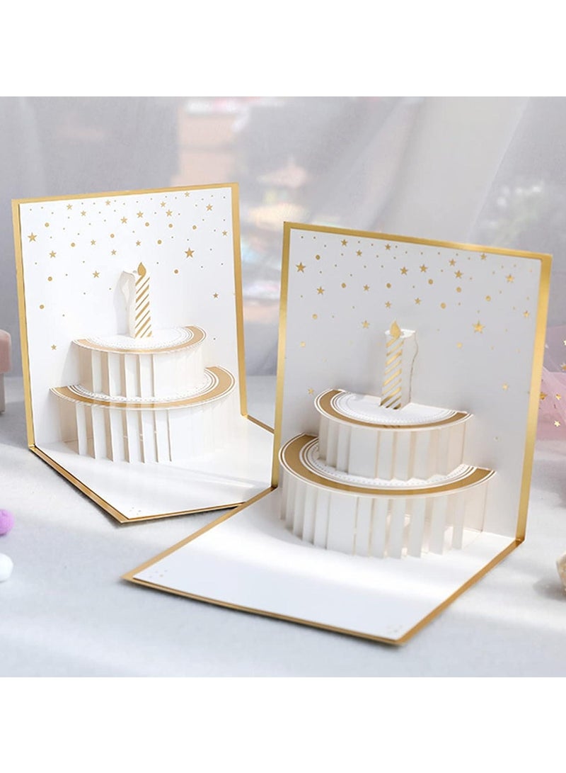 3D Popup Card with Envelopes, Greeting Paper Cards for Men, Women, Boys, Girls and Kids (Golden) - Image 3