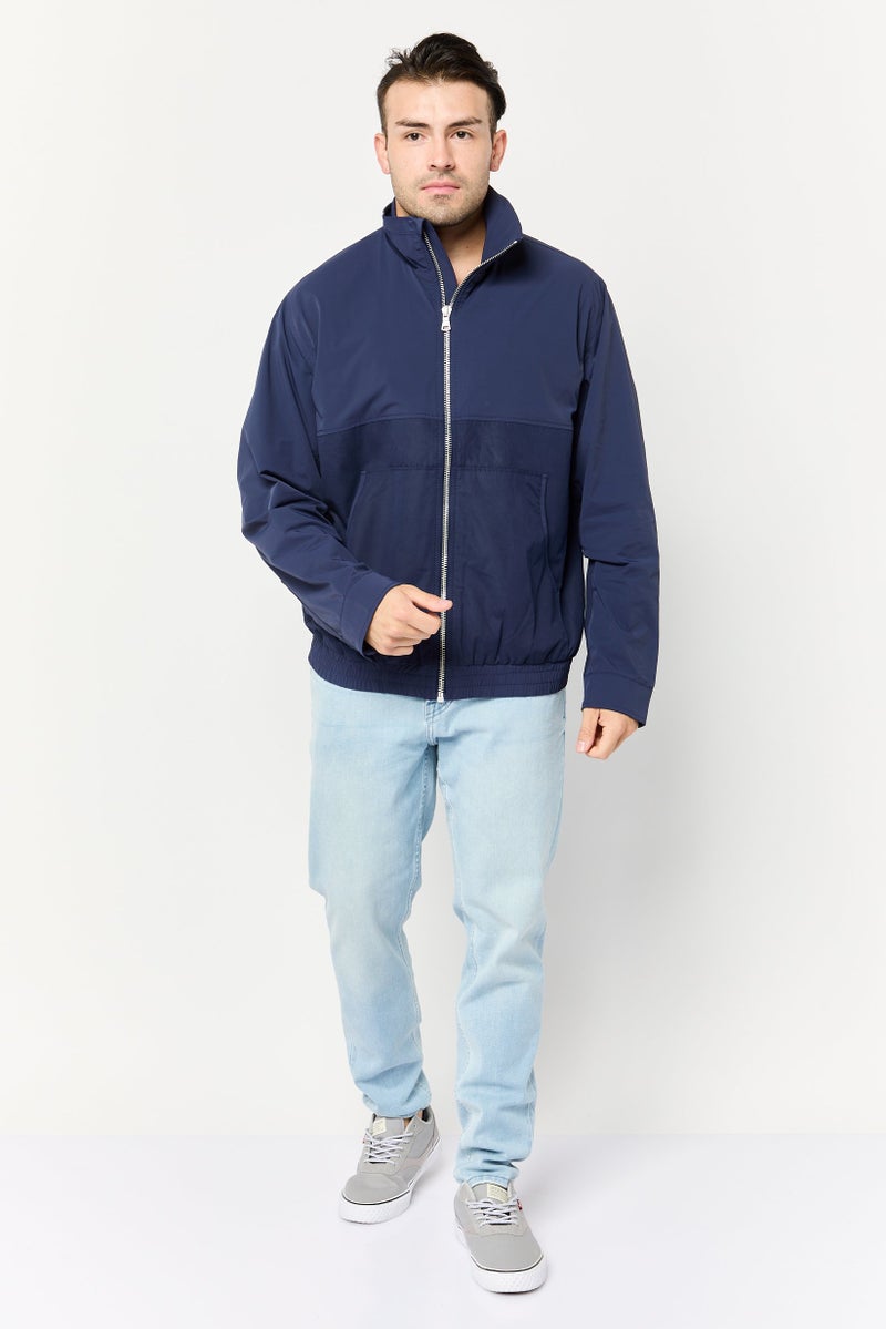 ESPRIT Men Solid Windbreaker Jackets, Navy - Image 2
