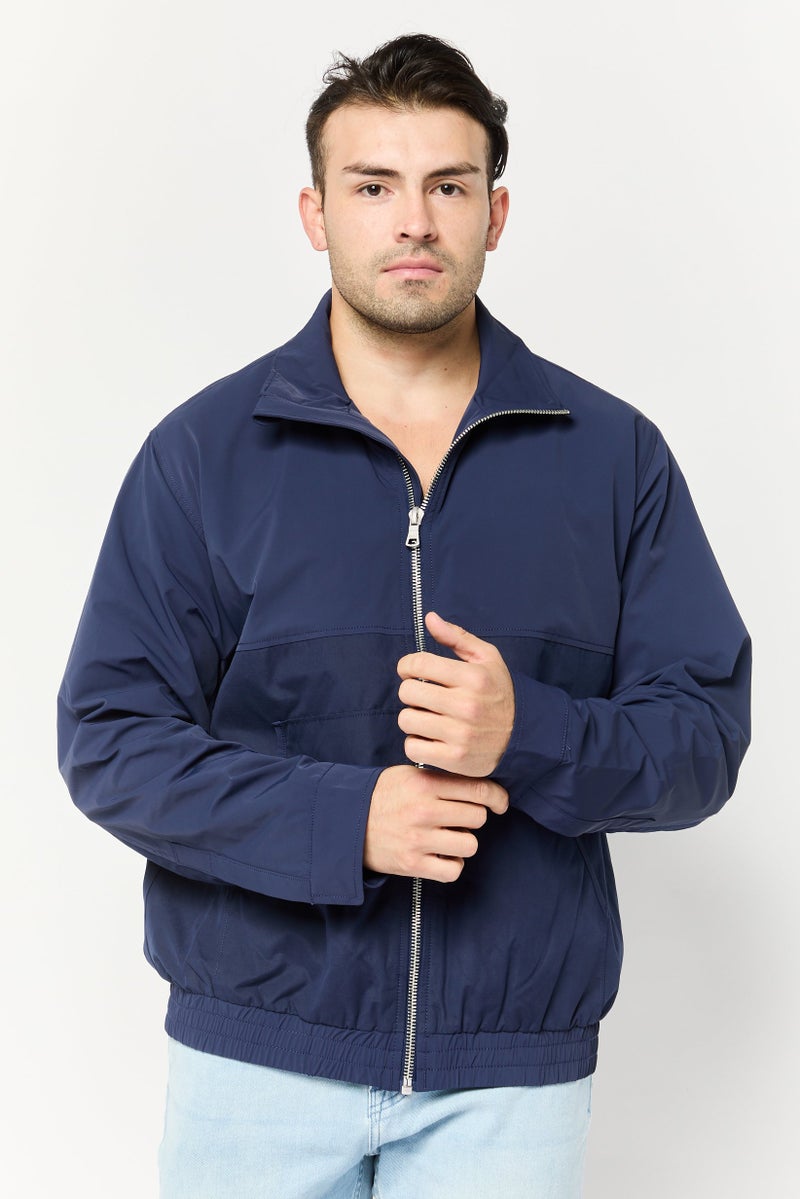 ESPRIT Men Solid Windbreaker Jackets, Navy - Image 1