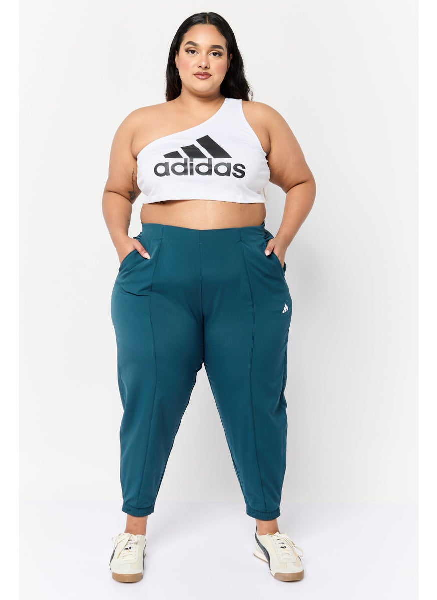Adidas - Women Regular Fit Training Track Pants, Teal Green - Image 1