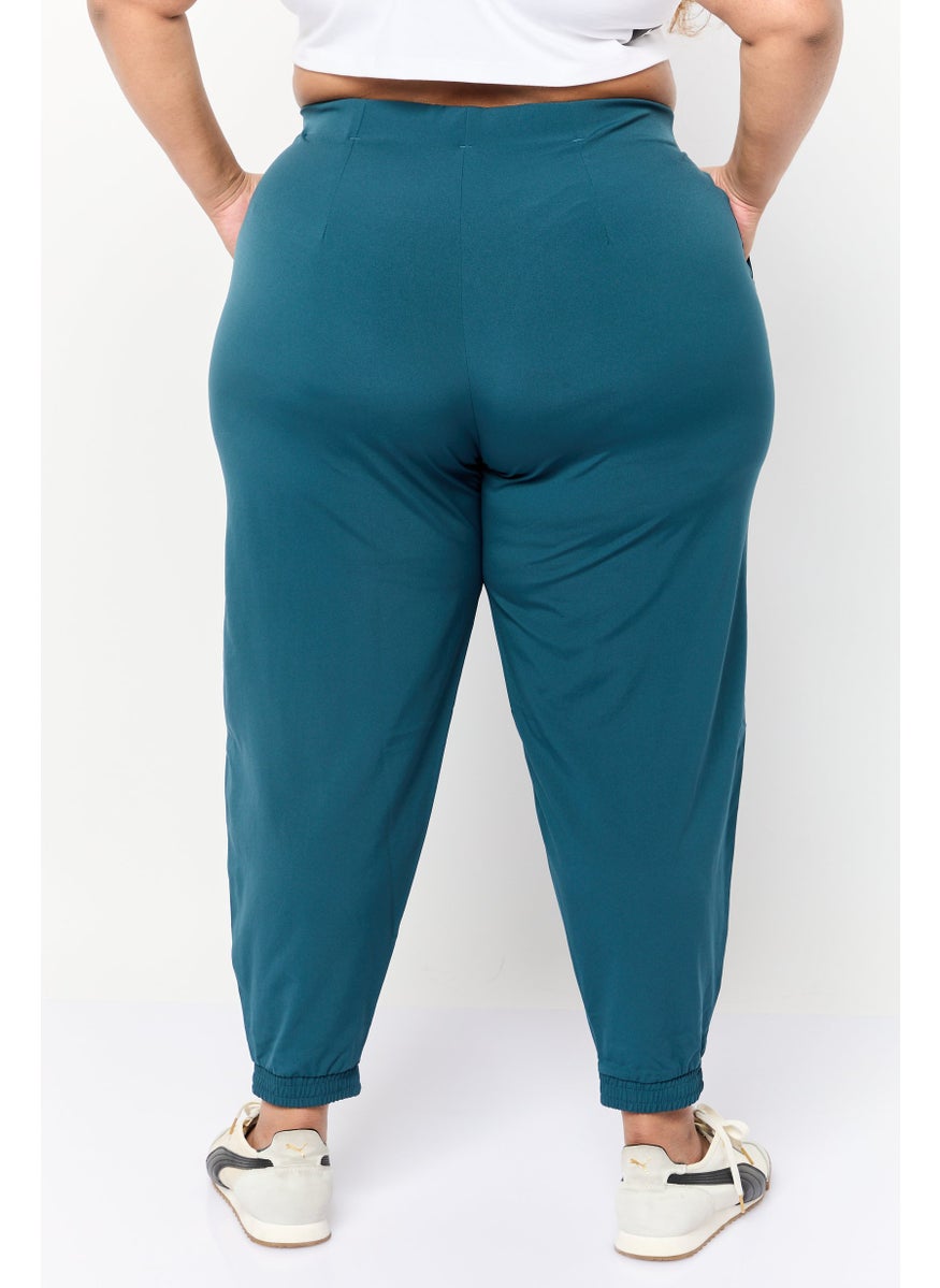 Adidas - Women Regular Fit Training Track Pants, Teal Green - Image 1