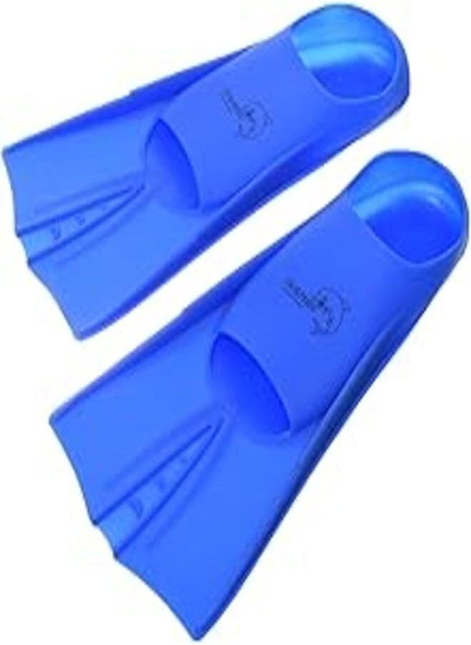 Dolphin Dolphin Silicone Swim Training Short Fins, Blue XL (X-Large (42-44), Blue) 
