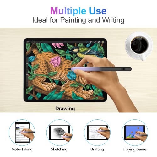 COO ​​​Stylus Pen for iPad 2018-2023 with Palm Rejection, Active Pencil for iPads 10th/9th/8th/7th/6th Gen, for iPad Pro11/12.9 inch, for iPads Air 5th/4th/3th, for iPad Mini 6th/5th Gen(Black and Purple) - Image 3