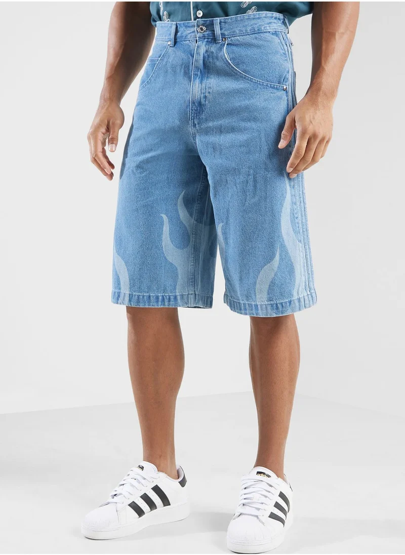 adidas Originals Flames Denim Shorts