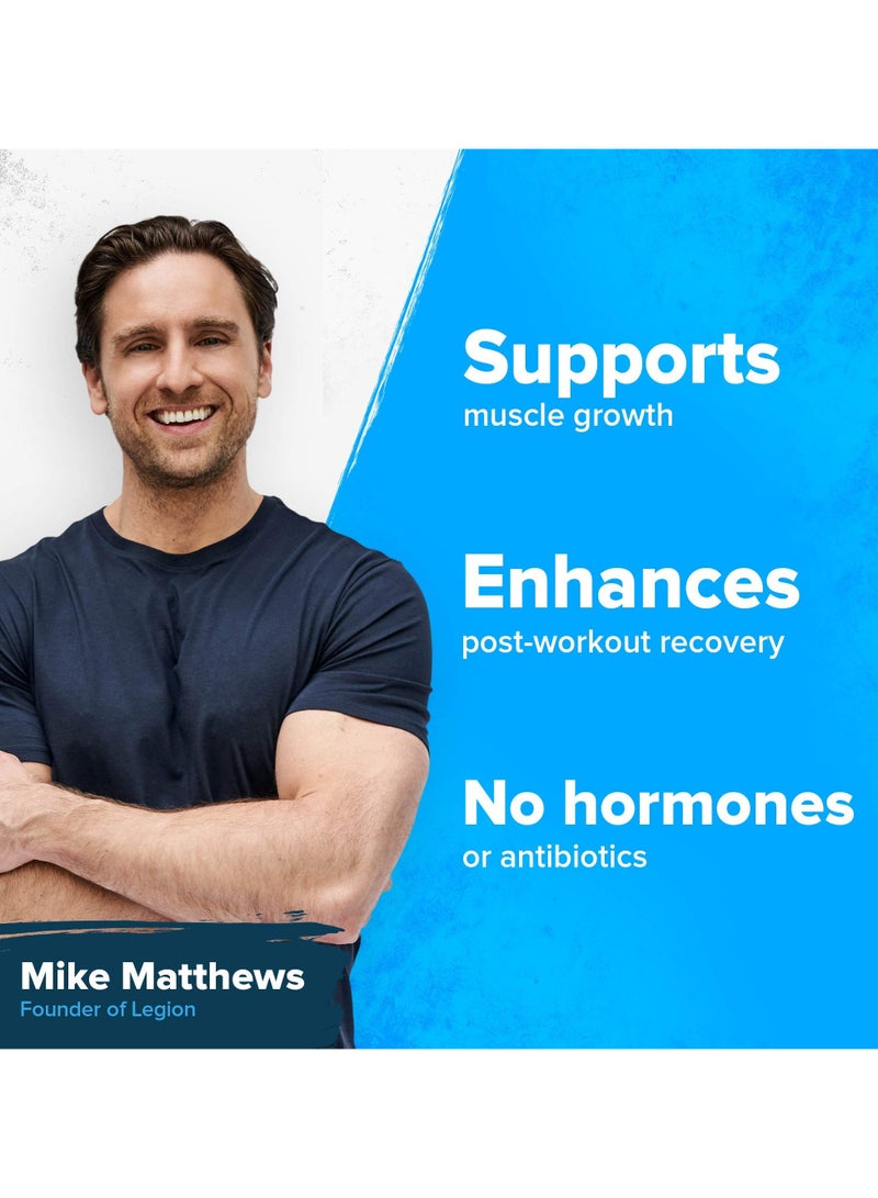 Legion Athletics Whey+ Whey Protein Powder - Unflavored, Naturally Sweetened and Flavored, Grass Fed Whey Protein Isolate, Harmone and antibiotic free, No Added Sugars, 22 grams Per Serving, 30 SERVINGS | DIETARY SUPPLEMENT | NET WT 792G /25.8 OZ/1.61 LBS - Image 3