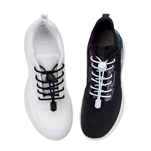 AIXMEET 5 pairs No Tie Shoe Laces for kids, 3 pares white sholaces 2 pares black sholace, no tie shoe laces for adults, elastic shoe laces, shoelaces, shoelaces for sneakers - Image 2