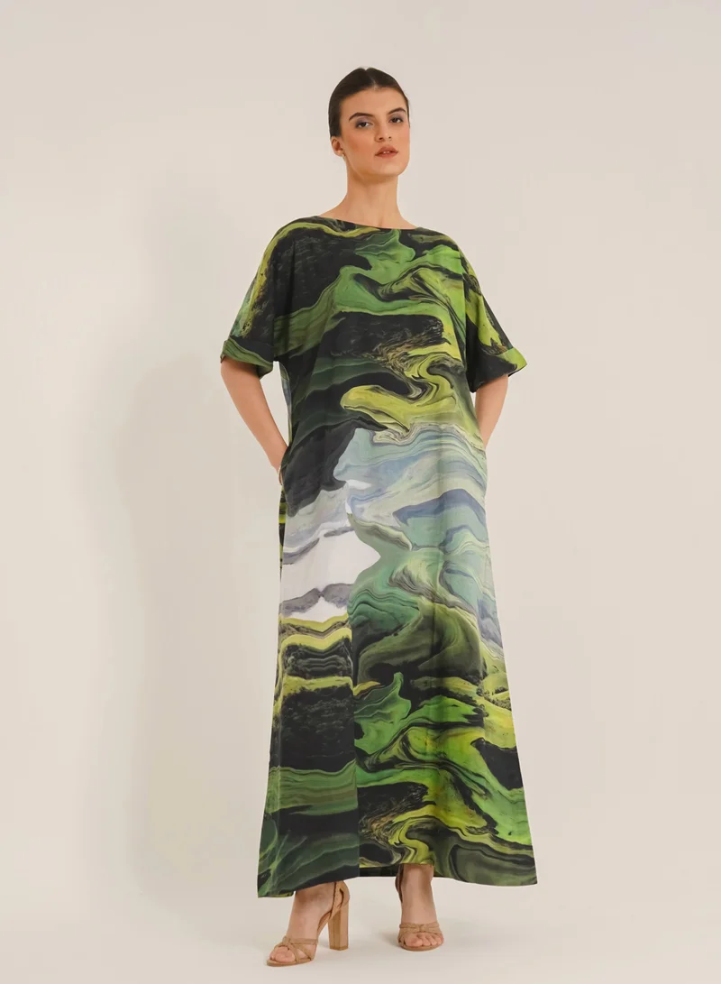 Noor Laila Green Dress – Inspired by nature made with Organic Cotton