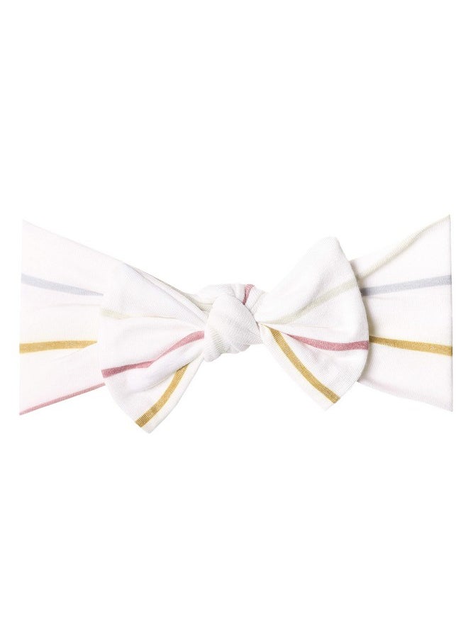 Copper Pearl Baby Stretchy Soft Knit Headband Bow Piper  - Image 1